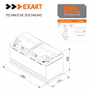 EXAKT GEL Solarbatterie 140Ah 12V Abmessungen
