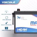 NRG AGM Batterie 180Ah 12V 1500A/EN Dual Marine EP1500