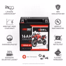 Langzeit Gel Motorradbatterie YB16B-A1 16Ah 12V