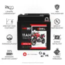 Zweites Bild von Langzeit Gel Motorradbatterie 6N11A-1B/3A 6V 11Ah