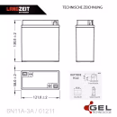 Langzeit Gel Motorradbatterie 6N11A-1B/3A 6V 11Ah