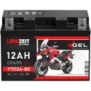 Langzeit Gel Motorradbatterie YTX12A-BS 12Ah 12V Frontbild