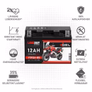 Langzeit Gel Motorradbatterie YTX12A-BS 12Ah 12V Vorteile