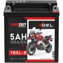 Zweites Bild von Langzeit Gel Motorradbatterie YB5L-B 5Ah 12V
