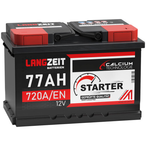Langzeit Starter Autobatterie 77Ah 12V