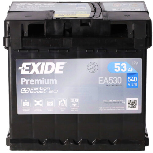 Exide Premium Carbon Boost EA530 Autobatterie 53Ah 12V