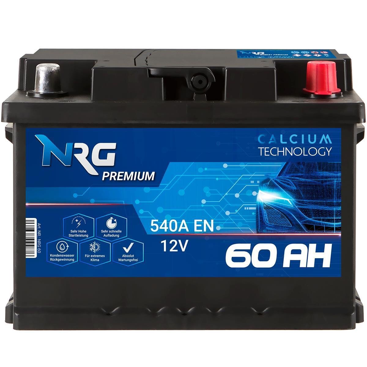 NRG Premium Autobatterie 60Ah 12V, 53,99 €