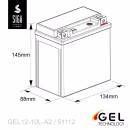 SIGA Bike Gel Motorrad Batterie YB10L-A2 11Ah 12V Abmessungen