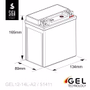 SIGA Bike Gel Motorrad Batterie YB14L-A2 14Ah 12V Abmessungen