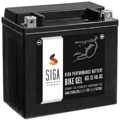 SIGA Bike Gel Motorrad Batterie YTX14L-BS 14Ah 12V