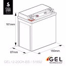 SIGA Bike Gel Motorrad Batterie YTX20CH-BS 20Ah 12V Maße