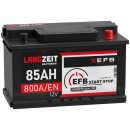 LANGZEIT Autobatterie 85Ah 12V EFB Batterie Start-Stop...