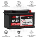 Zweites Bild von LANGZEIT Autobatterie 85Ah 12V EFB Batterie Start-Stop Starterbatterie