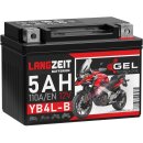 LANGZEIT Gel Motorrad Batterie YB4L-B 5AH 12V