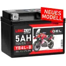 Zweites Bild von Langzeit Gel Motorradbatterie YB4L-B 5Ah 12V