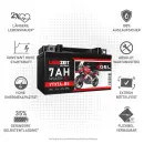 Zweites Bild von Langzeit Gel Motorradbatterie YTX7A-BS 7Ah 12V