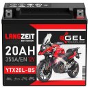 Langzeit Gel Motorradbatterie YTX20L-BS 20Ah 12V