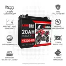 Langzeit Gel Motorradbatterie YTX20-BS 20Ah 12V Vorteile