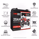 Langzeit Gel Motorradbatterie YTX20CH-BS 20Ah 12V Merkmale
