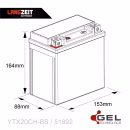 Langzeit Gel Motorradbatterie YTX20CH-BS 20Ah 12V Abmessungen