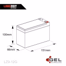 Langzeit Gel Akku 9Ah 12V Maße