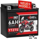 LANGZEIT Gel Motorrad Batterie YTZ7S 6AH 12V