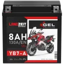 Zweites Bild von Langzeit Gel Motorradbatterie YB7-A 8Ah 12V
