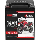 Zweites Bild von Langzeit Gel Motorradbatterie YB14-A2 14Ah 12V