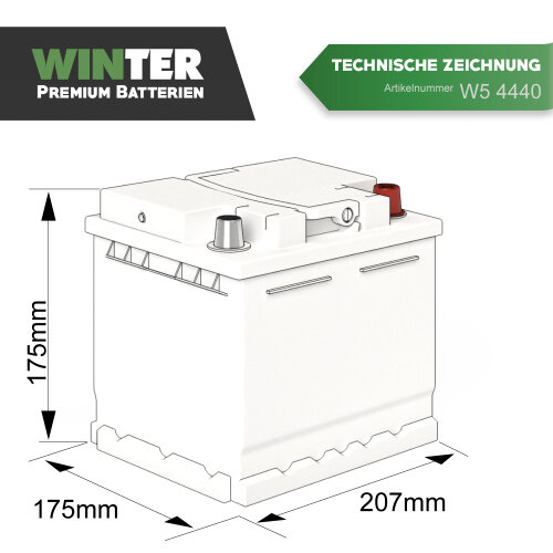 WINTER Premium Autobatterie 44Ah 12V, 42,90 €