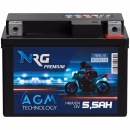 NRG AGM Motorradbatterie YB4L-B 5,5Ah 12V Seitenansicht