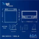 NRG AGM Motorradbatterie YB5L-B 6Ah 12V Abmessungen
