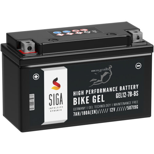SIGA Bike Gel Motorrad Batterie 7Ah 12V