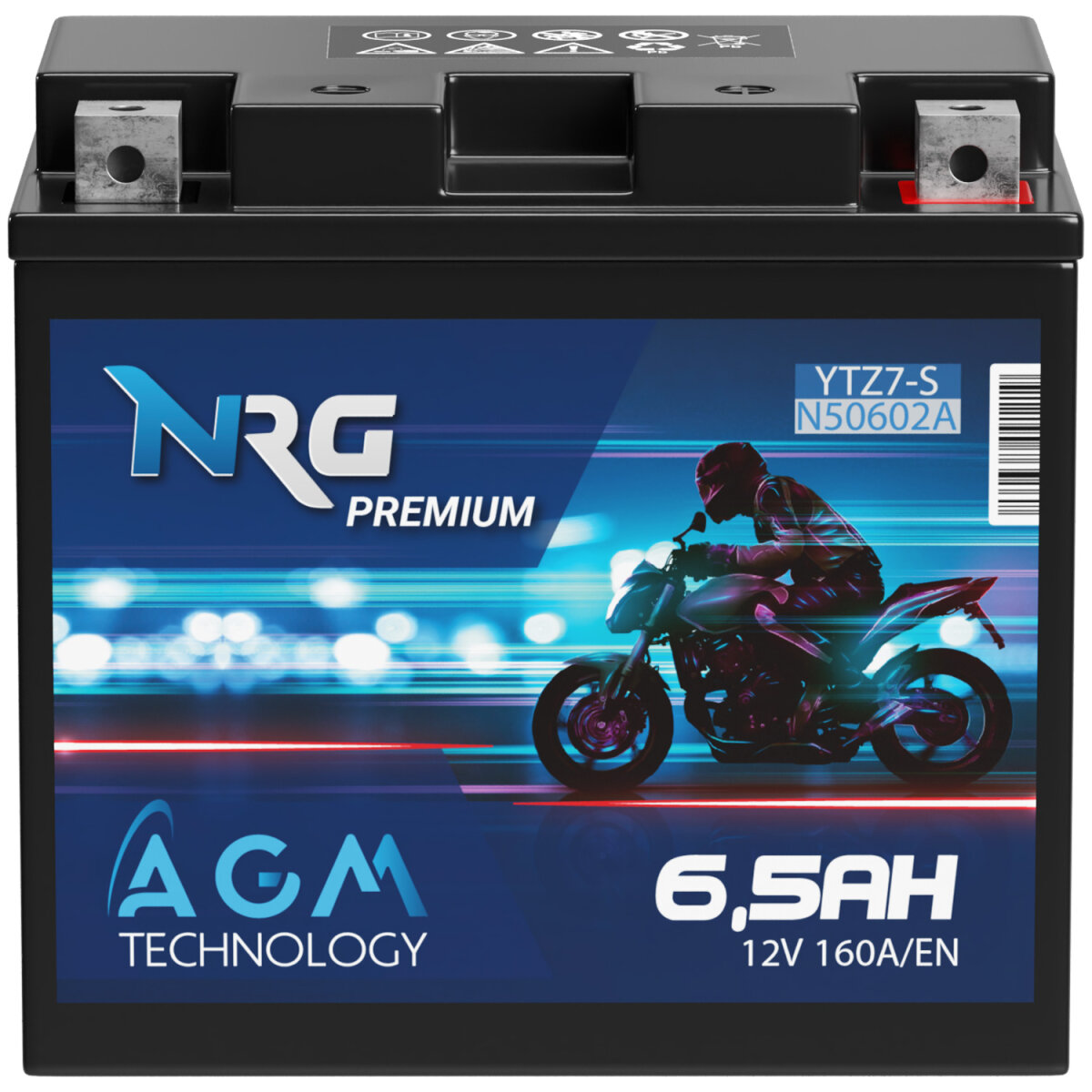NRG AGM Motorradbatterie YTZ7S 6,5Ah 12V, 21,90 €