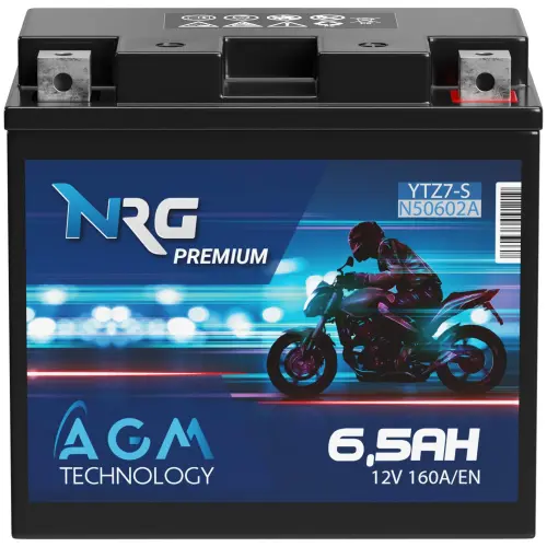 NRG AGM Motorradbatterie YTZ7S 6,5Ah 12V Hauptbild