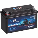 NRG AGM Motorradbatterie YT7B-BS 7,5Ah 12V Seitenansicht