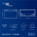 NRG AGM Motorradbatterie YT7B-BS 7,5Ah 12V Abmessungen