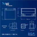 NRG AGM Motorradbatterie YB7-A 8,5Ah 12V