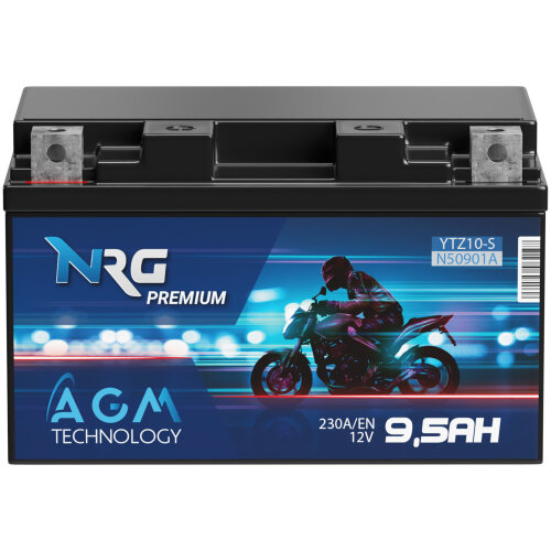 NRG AGM Motorradbatterie YTZ10-S 9,5Ah 12V