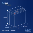NRG AGM Motorradbatterie YB9-B 9,5Ah 12V Maße