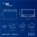 NRG AGM Motorradbatterie YTZ14-S 13Ah 12V Maße