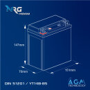 NRG AGM Motorradbatterie YT14B-4 14,5Ah 12V