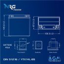 NRG AGM Motorradbatterie YTX14L-BS 14Ah 12V