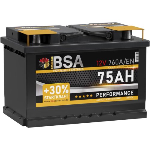 BSA Performance Autobatterie 75Ah 12V, 64,90 €