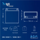 NRG AGM Motorradbatterie 6N6-3B-1 6Ah 6V
