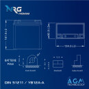NRG AGM Motorradbatterie YB12A-A 12,5Ah 12V