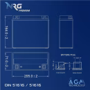 NRG AGM Motorradbatterie YB16AL-A2 16Ah 12V Abmessungen