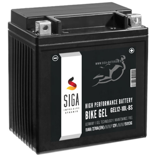SIGA Bike Gel Motorrad Batterie YB10L-A2 11Ah 12V