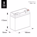 SIGA AGM Akku  12V 25Ah Maße